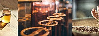 scrolling banner images of brewing process