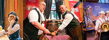 scrolling banner img of keg tapping